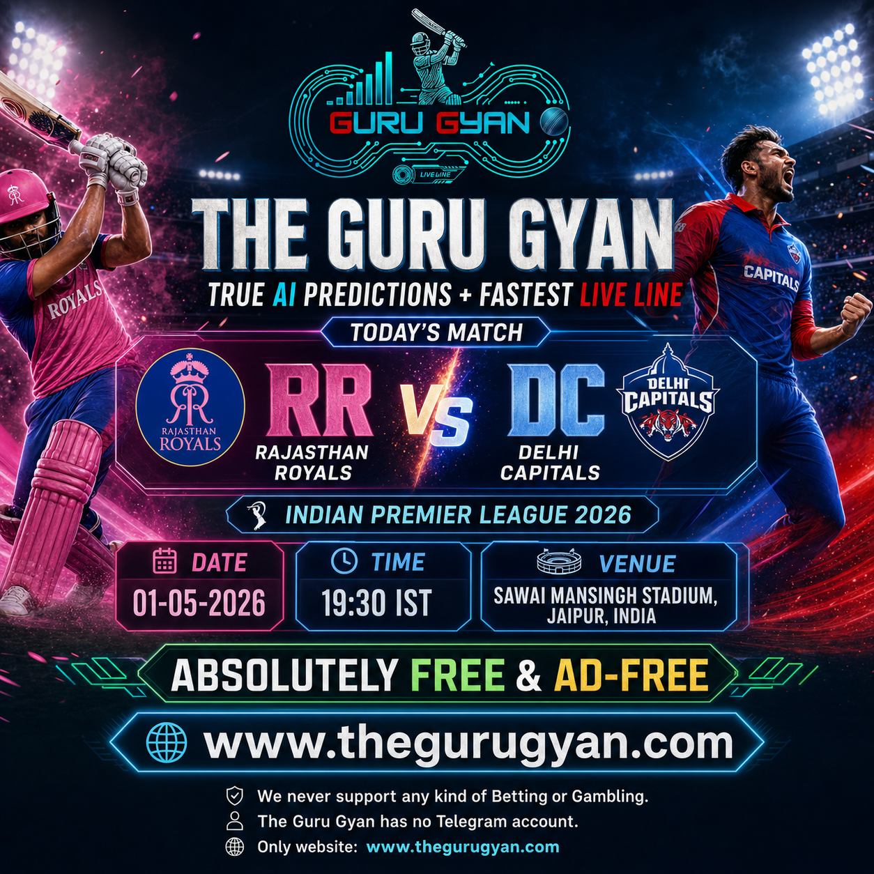 Rajasthan Royals vs Delhi Capitals Prediction: Indian Premier League 2026 Match Analysis